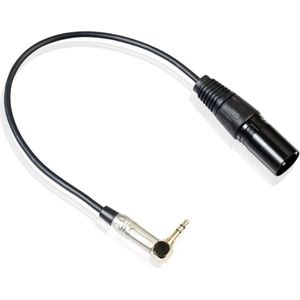 XLR (m) - 3,5mm Jack (m) haaks audio adapter kabel - 0,30 meter