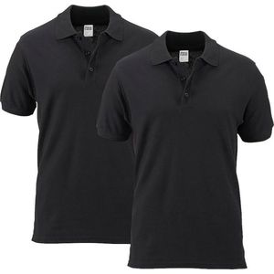 Pierre Calvini - Polo Shirt Heren - Polo Pique - 2 Pack - Zwart - S