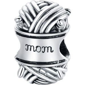 wol bolletje mom bedel zirconia | mama moeder bead | Zilverana | geschikt voor alle bekende merken | 925 zilver | moederdag