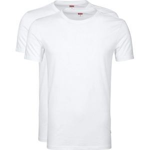 Levi's - T-shirt Ronde Hals Wit 2Pack - Heren - Maat XXL - Slim-fit