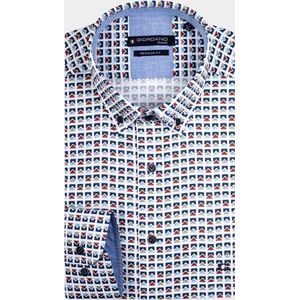 Giordano Casual hemd lange mouw Bruin Ivy Triangle Print 417012/80