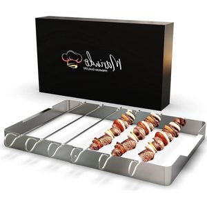 Roestvrij stalen BBQ grillspiesen en sjasliekspiesen set - 6-delige set van 31 cm lang