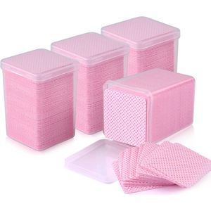 800 Stuks Pink Nagel Remover Doekjes - Lintvrij Remover Pads voor Wimper Lijm en Nagelverzorging