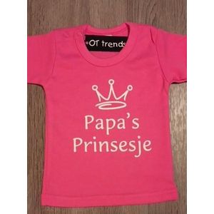 Babyshirt meisjes met opdruk ''Papa's Prinsesje