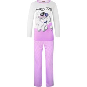 Dames pyjamaset met hondenafbeelding L 40-42 roze