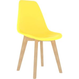 6 Moderne kunststof eetkamerstoelen stoelen - geel - ergonomische kuipstoelen - Nordic Blanc - Palerma Design - blauw - blue - ergonomisch - stoel - zetel - woonkamerstoelen - zitting - stevig - hout - plastic - scandinavisch - Set van 6 stuks