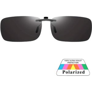 Fako Sunglasses® - Clip On Voorzet Zonnebril Metal - Overzet Clip-on - Polariserend - Polarized - Small - 135x37mm - Zwart