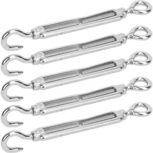 5 stuks draadspanner - spanslot van roestvrij staal - kabelspanner voor binnen en buiten - haak en oog - M5