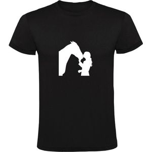 Horse Kiss | Heren T-shirt | Zwart | Paarden Kus | Paard | Pony | Dierendag | Manege | Trekking | Huisdier