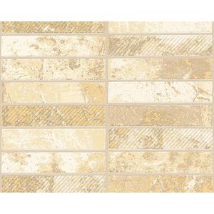 NATUURSTEEN TEGEL BEHANG - beige creme met glitters - AS Creation Il Decoro