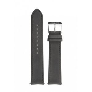 Junghans Max Bill Mega Solar lederen band donkergrijs - zwart - horlogebandjes heren - 20 mm - origineel Junghans - titanium