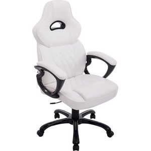 Bureaustoel - Game stoel - Design - Armleuning - Kunstleer - Wit - 66x72x124 cm