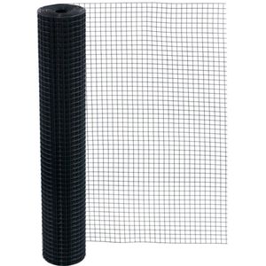 Volieregaas 19x19mm 1,50mm 100cm x 25m Zwart gecoat RVS.