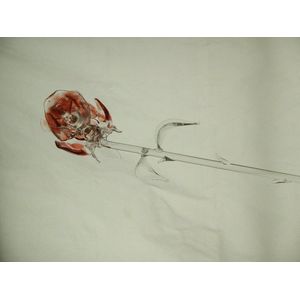 Glasdecoratie - hanger - 42 cm breed - staande roos rood - Valentijn - cadeau