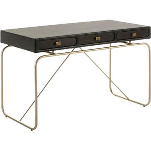 Bureau Thai Natura Zwart Gouden Hout Metaal 120 x 76 x 60 cm