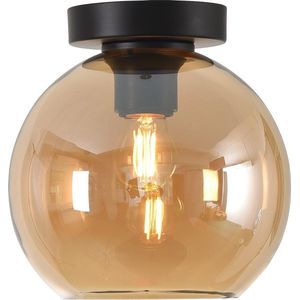 Plafondlamp Marino 20cm Amber - Ø20cm - E27 - IP20 - Dimbaar > plafoniere amber glas | plafondlamp amber glas | plafondlamp eetkamer amber glas | plafondlamp keuken amber glas | led lamp amber glas | sfeer lamp amber glas