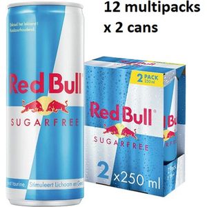 Red Bull Energy Drink Suikervrij 12 multipacks x 2 blikjes x 25 cl