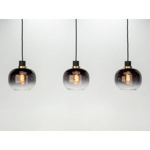 EGLO Oilella Hanglamp - E27 - 95 cm - Smoke glas - Zwart/Geelkoper