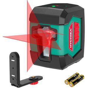 Kruislijnlaser 15M met Dubbele Lasermodule - Zelfnivellerend, 360° Schakelbaar voor Horizontaal en Verticaal Gebruik met Magnetische Houder en Draagtas