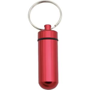 CHPN - Waterdichte sleutelhanger - Medicijn-Koker - Pillen-Koker - Sleutelhanger Rood - Aluminium - 5CM