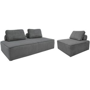 sweeek - Lao set kussenstoelen voor modulaire corduroy bank 3-zits