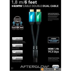 Afterglow HDMI Kabel 2X 1.80m Blauw/Groen Wii U + Xbox 360 + Xbox One + PS3 + PS4