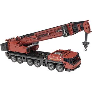 Liebherr LTM Mobiele Telekraan Hijskraan Kraan Rood | Bouwpakket | LEGO® Technic Compatible | 4460+ Bouwstenen | Bouwmachine | Vrachtwagen | Truck | Toy Brick Lighting®