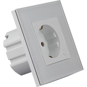 Wandcontactdoos Smart WiFi - Nirano Wimo - Inbouw - 1-voudig - Randaarde - Incl. Glazen Afdekraam - Wit