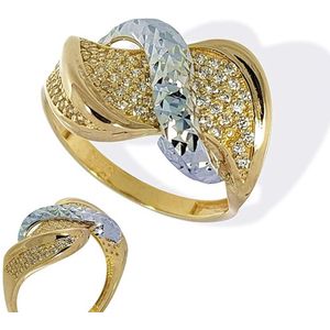 Gouden Fantasie Dames Ring met steen 14 karaats