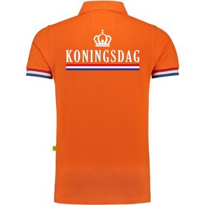 Luxe Koningsdag poloshirt - 200 grams katoen - Koningsdag - oranje - heren - Koningsdag kleding/ shirts S