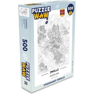 Puzzel Stadskaart Zwolle - Legpuzzel - Puzzel 500 stukjes - Plattegrond