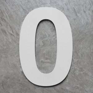 Logixbox - Huisnummer - 0 - NIET Boren, Maar Plakken - 3M Sticker - Hoogte: 12cm - Kleur: Wit - Type wit/120/Bold/nr. 0
