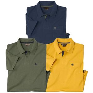 ATLAS FOR MEN - Set van 3 katoenen polo’s Atlas For Men® - Heren - Verkrijgbaar in grote maten - XL