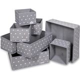 Housum Opbergbakjes - Vouwbare Opbergmandjes voor badkamer, keuken of voor in de kast - Grijs - Set van 8 opberg bakjes / mandjes