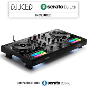 Hercules DJControl Inpulse 500 - 2-decks USB DJ-controller voor Serato DJ Lite en DJUCED (meegeleverd) - Ingebouwde audioversterker - 16 RGB-pads met achtergrondverlichting - grote jogwielen - ingebouwd hardwarematig ingangsmengpaneel - voetjes
