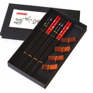 Asiansticks - Luxe Houten Chopsticks Met Houder - Sushiset voor 4 personen - Cadeauset