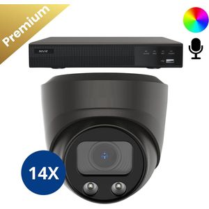 14x Beveiligingscamera set – Bedraad – Sony Dome Premium Full Color 4K – Zwart