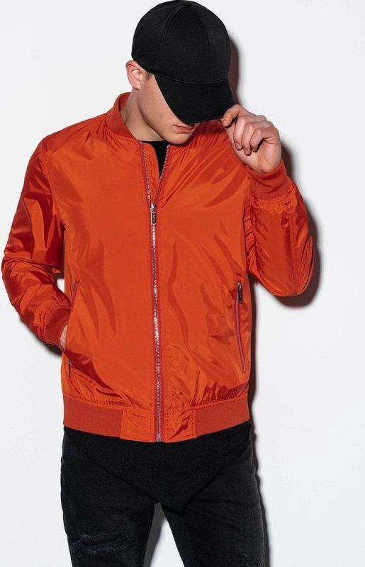 Ombre - Heren Tussenjas - Brickrood - Voorzakken met ritsen - Polyester
