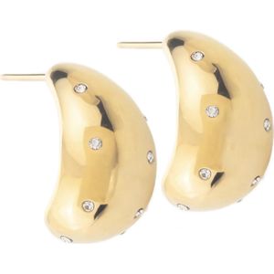 Gouden oorbellen drops strass