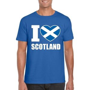 Blauw I love Schotland fan shirt heren L