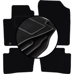 Complete set veloursmatten voor: Kia Rio II DE hatchback (2005-2011)
