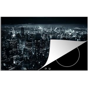 KitchenYeah® Inductie beschermer 90x52 cm - Skyline - New York - Nacht - Kookplaataccessoires - Afdekplaat voor kookplaat - Inductiebeschermer - Inductiemat - Inductieplaat mat
