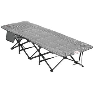 Kampeerbed met tas en bekerhouder tot 120 kg, zwart 68x186x48cm, ideaal voor kamperen en buiten