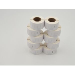 KATRIZ huismerk Etiketten voor Dymo 99010(Zwart op Wit) | 89x28mm| 10 rollen van 130 Labels