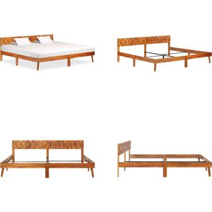 vidaXL Bedframe massief sheeshamhout 200x200 cm - Bedframe - Bedframe - Bed Frame - Bed Frames