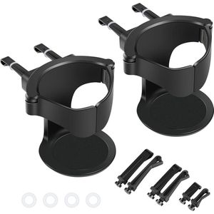 Set van 2 bekerhouders, autoventilatie bekerhouder, universele blikjeshouder, waterfleshouder, opvouwbare bekerhouder met clips voor auto, airconditioning, ventilatieopening (zwart)
