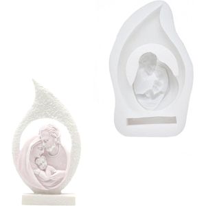3D siliconen vorm voor Maria heilige kaars - familie kaarsgietvorm voor woondecoratie Jezus kaars - geschikt voor sojawas, zeep, gips en epoxyhars