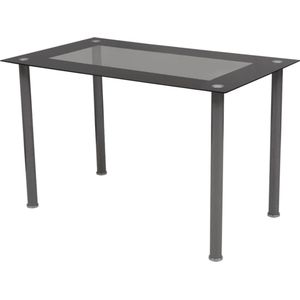 vidaXL Eetkamerset - 5-delig - Zwart - Staal & Glas Eettafels - Eetkamersets - Salon Meubilair - Zwarte Eettafel - Moderne Eettafel