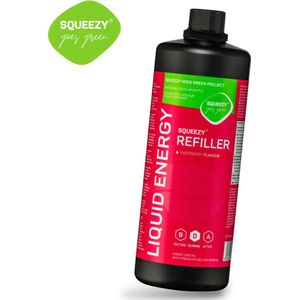 Squeezy Liquid Energy 1000ml Raspberry Gezondheid| Sport | Sportvoeding | Energiegel | Hardlopen | Alle sporten | Hardloopvoeding | Energiegels