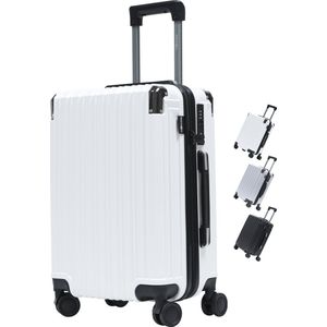 Pathsail® Handbagage Koffer 40L x 55CM - PC - Lichtgewicht Trolley - Incl. TSA slot & Spinner wielen - Wit